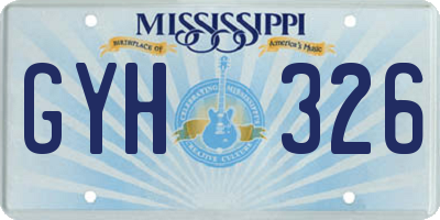 MS license plate GYH326