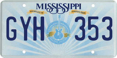 MS license plate GYH353