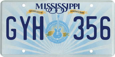 MS license plate GYH356
