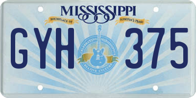MS license plate GYH375