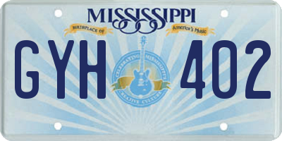 MS license plate GYH402