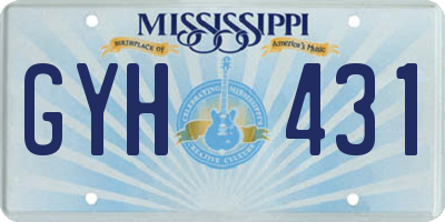 MS license plate GYH431