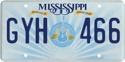 MS license plate GYH466