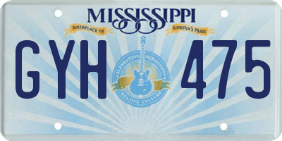 MS license plate GYH475