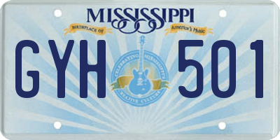 MS license plate GYH501