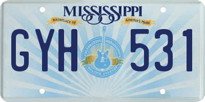 MS license plate GYH531