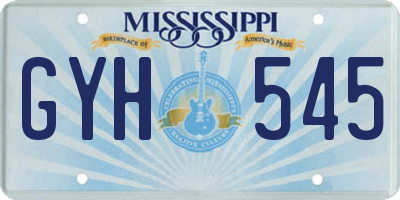 MS license plate GYH545