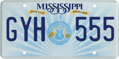 MS license plate GYH555