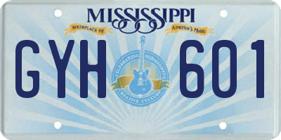 MS license plate GYH601