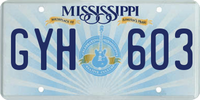 MS license plate GYH603