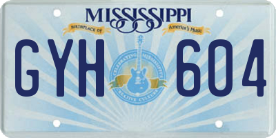 MS license plate GYH604