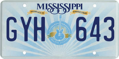 MS license plate GYH643
