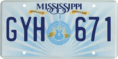 MS license plate GYH671