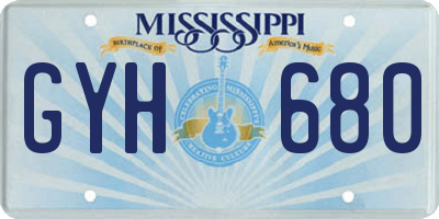 MS license plate GYH680