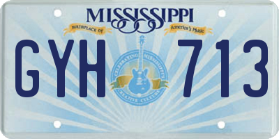 MS license plate GYH713