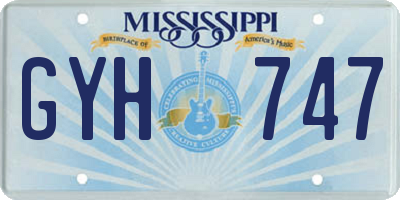 MS license plate GYH747