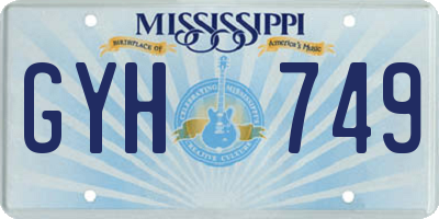 MS license plate GYH749