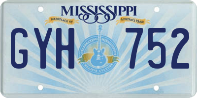 MS license plate GYH752