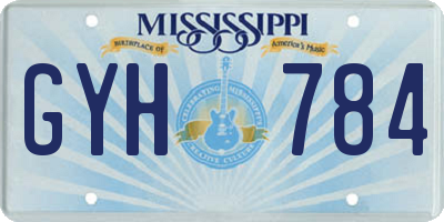 MS license plate GYH784