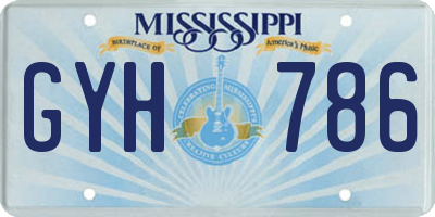 MS license plate GYH786