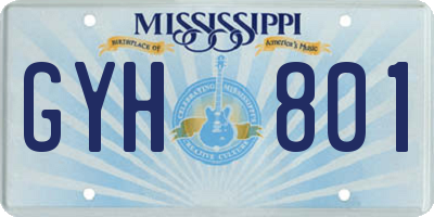MS license plate GYH801