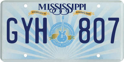 MS license plate GYH807