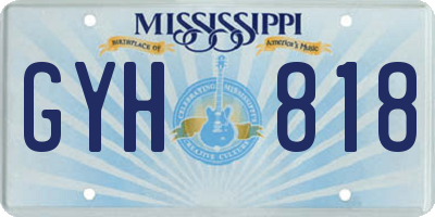 MS license plate GYH818