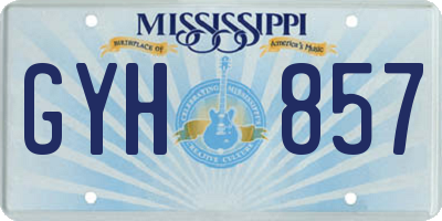 MS license plate GYH857
