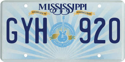 MS license plate GYH920