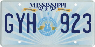 MS license plate GYH923