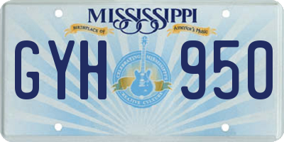 MS license plate GYH950
