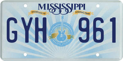 MS license plate GYH961
