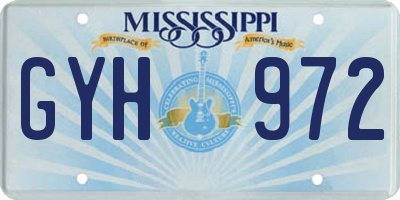 MS license plate GYH972