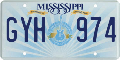 MS license plate GYH974