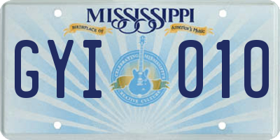 MS license plate GYI010