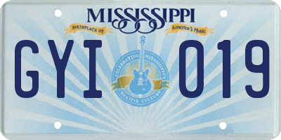 MS license plate GYI019