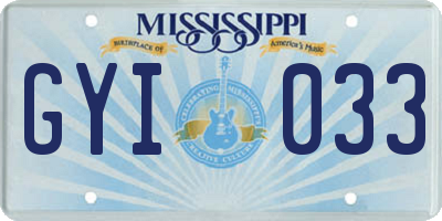 MS license plate GYI033