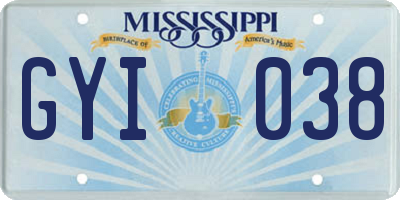 MS license plate GYI038