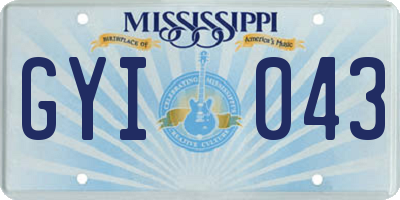 MS license plate GYI043