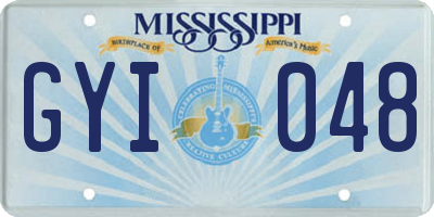 MS license plate GYI048