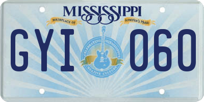 MS license plate GYI060