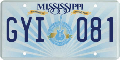 MS license plate GYI081