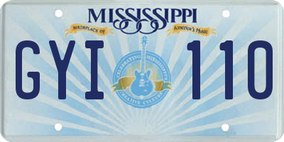 MS license plate GYI110