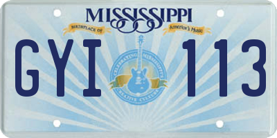 MS license plate GYI113