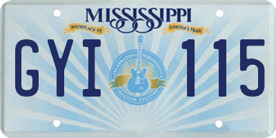 MS license plate GYI115