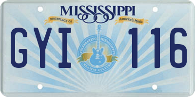 MS license plate GYI116