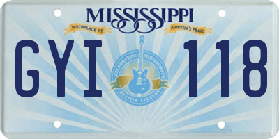 MS license plate GYI118