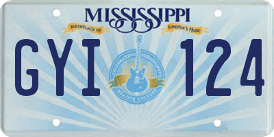 MS license plate GYI124