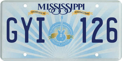 MS license plate GYI126