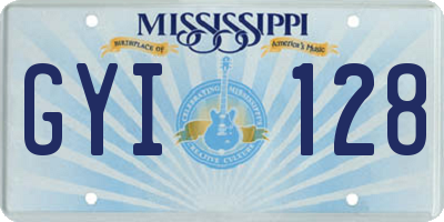 MS license plate GYI128